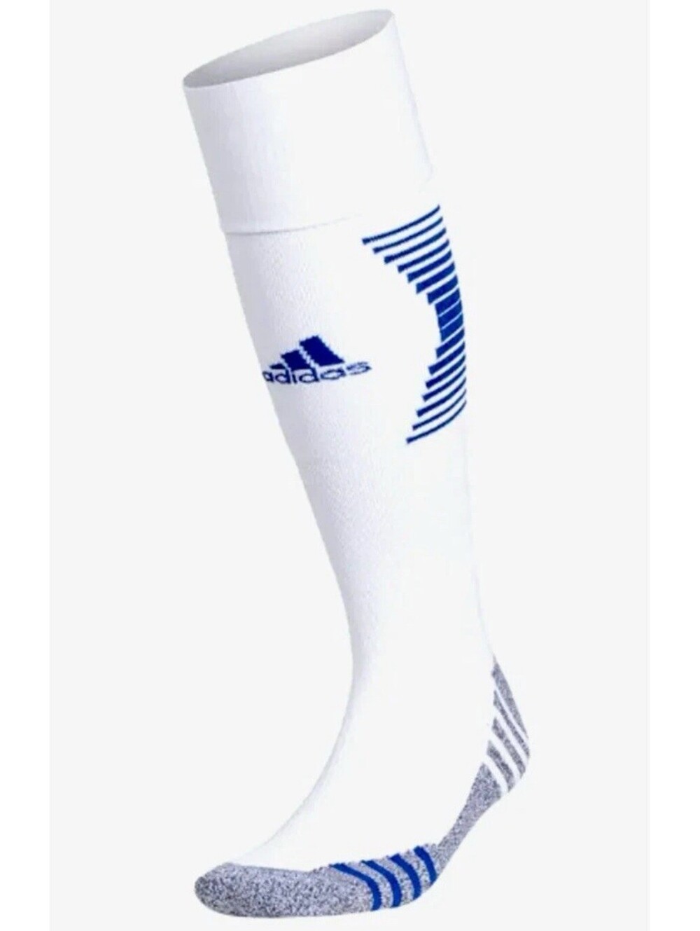 ADIDAS Team Speed 3 OTC Soccer Socks White Royal Blue Youth Mens M Fits 4y-8.5